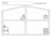 English Worksheet: rooms and furnature