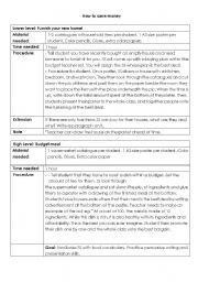 English Worksheet: Saving money