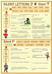 English Worksheet: SILENT LETTERS 2