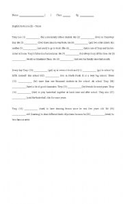 English worksheet: Tense