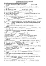 English Worksheet: word formation
