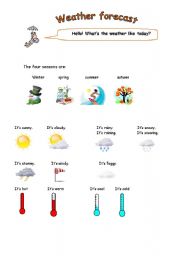 English Worksheet: weather forecast