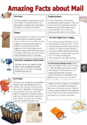 English Worksheet: Amazing Facts about Mail