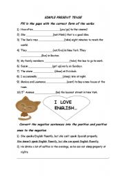 English worksheet: Simple Present Tense