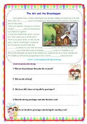 English Worksheet: The Ant and the Grasshopper