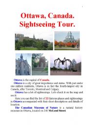 English Worksheet: Ottawa, Canada. Sightseeing Tour.