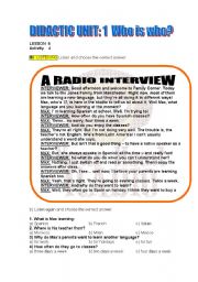 English Worksheet: A Radio Interview