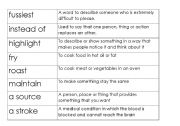 Word/definition matching activity (prepared for CELTA skills lesson assignment)