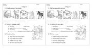 English worksheet: Animals + can - cant