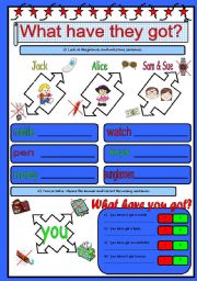 English Worksheet: Have got + common objects
