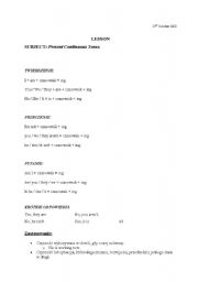 English Worksheet: present continuous