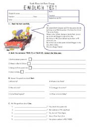English Worksheet: elementary test with the Simpsons