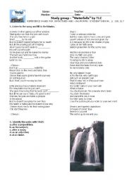 English Worksheet: Waterfalls by TLC