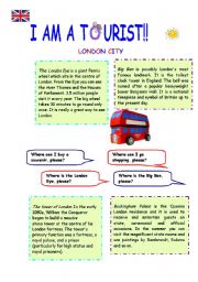 English Worksheet: I am a tourist (LONDON CITY 1)