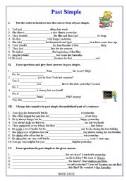 Past Simple-affirmatives/ negatives/questions and short answers
