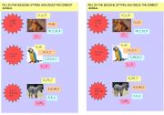 English worksheet: wild animals