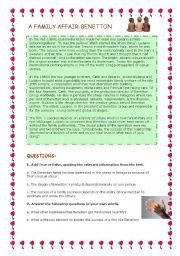 English Worksheet: Benetton reading