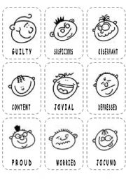 English Worksheet: Feeling Faces Flashcards