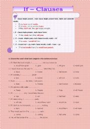 English Worksheet: if clauses ( all types )