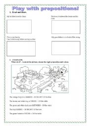English worksheet: Play with prepositions