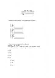 English Worksheet: english  1  test  on prefixes  and  suffixes