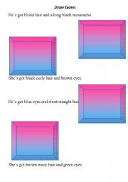 English Worksheet: drawing faces