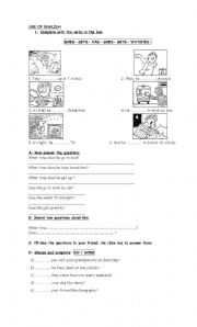English Worksheet: simple present . DO DOES