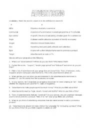 English Worksheet: Conversation - Advertising
