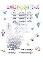 English Worksheet: SIMPLE PRESENT TENSE