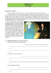 English Worksheet: Test - Al Gore and environment