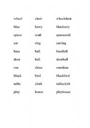 English Worksheet: Compound Word Unit