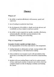 English worksheet: Fluency