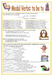 English Worksheet: Modal Verbs: to be to