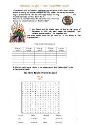 English Worksheet: Bonfire Night - Gunpowder Plot