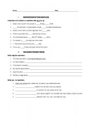 English Worksheet: a review of tenses