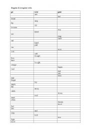 English worksheet: Regular & irregular verbs