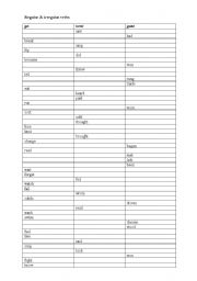 English Worksheet: Regular & irregular verbs