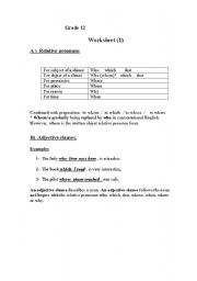 English worksheet: relative pronoun