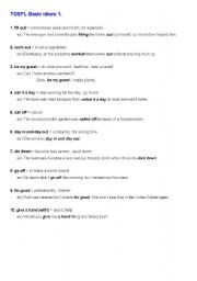 English Worksheet: TOEFL idioms