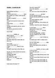 English Worksheet: Aladdin - Friend like me