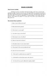 English Worksheet: Daily routine