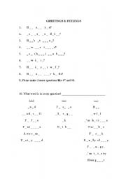 English Worksheet: Greetings