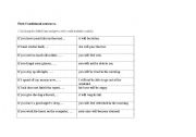 English Worksheet: First Conditional Matching sentences exercise