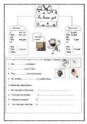 English Worksheet: To have got