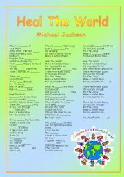 English Worksheet: Heal The World - fill in worksheet