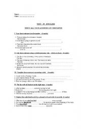 English worksheet: TEST