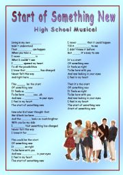 English Worksheet: Start of Something New - fill in lyrics