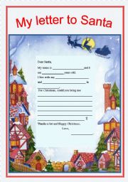 English Worksheet: My letter to Santa