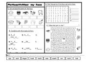 English Worksheet: Pictioactivities: my face