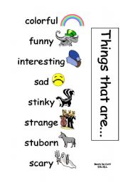 English worksheet: Things that are... adjectives
